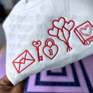 Bookish Valentine Embroidery Design Icons