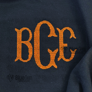 Brookfish Cross Stitch Embroidery Font - BX Format Included, 9 Sizes, Instant Download