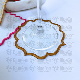 In-The-Hoop Cocktail Napkin Embroidery Design – Vintage Coaster (SVG Cut File Included)
