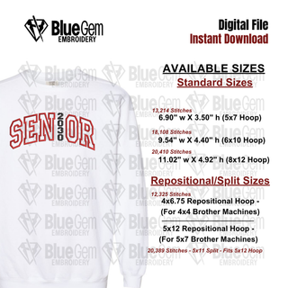 Senior 2030 Applique Embroidery Design - Class of 2030 Embroidery Design