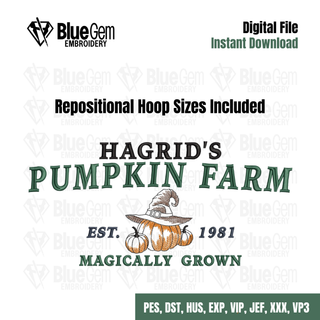 Hagrid's Pumpkin Farm Embroidery Design