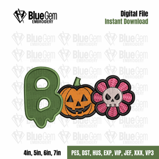 Boo Halloween Embroidery Design