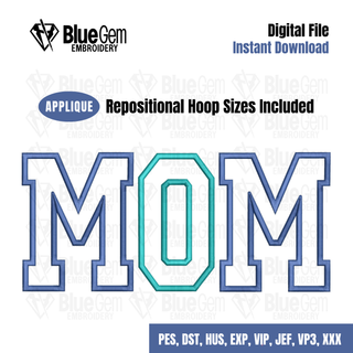 Mom Applique Embroidery Design