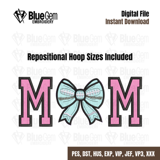 Football Mom Applique Embroidery Design - Coquette