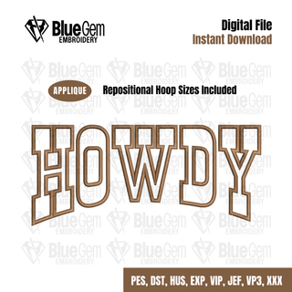 Howdy Applique Embroidery Design - Rodeo Season Design W2