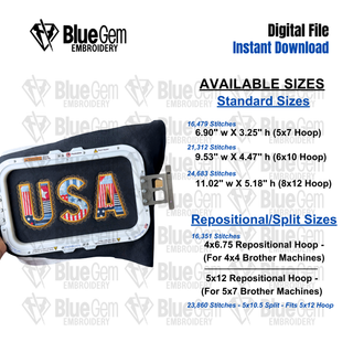 Lace USA Applique Embroidery Design – Satin Stitch