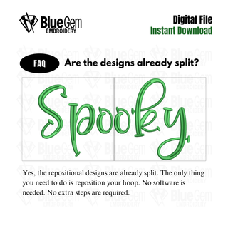 Spooky Script Embroidery Design