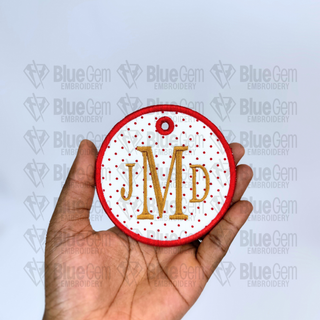 Set of 7 In-The-Hoop Bag Tags Embroidery Design – Applique Luggage Charm (Instant Download)