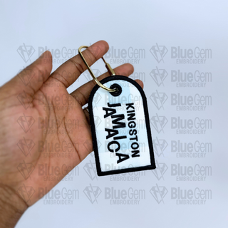 Set of 7 In-The-Hoop Bag Tags Embroidery Design – Applique Luggage Charm (Instant Download)