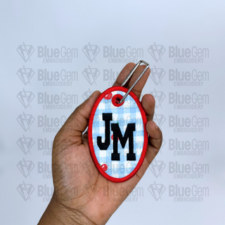 Set of 7 In-The-Hoop Bag Tags Embroidery Design – Applique Luggage Charm (Instant Download)