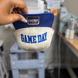 Game Day Hat Embroidery Design - Puff & Flat