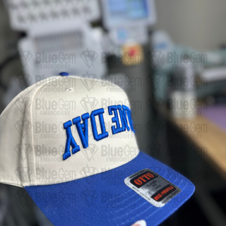 Game Day Hat Embroidery Design - Puff & Flat