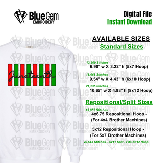 Juneteenth Applique Embroidery Design: 5 Sizes, Repositional hoop Sizes Included