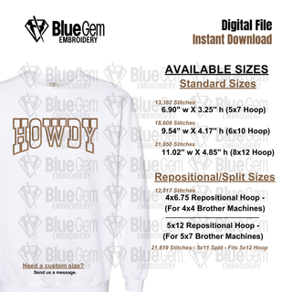 Howdy Applique Embroidery Design - Rodeo Season Design W2