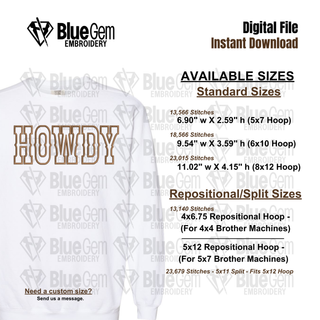 Howdy Applique Embroidery Design - Rodeo Season Design W1