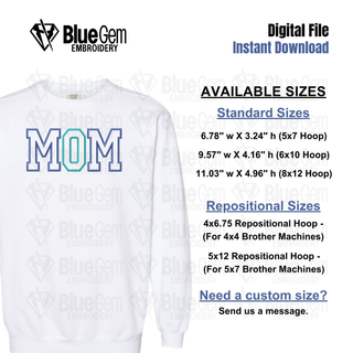 Mom Applique Embroidery Design