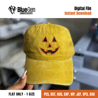 Jack O Lantern Face Hat Embroidery Design