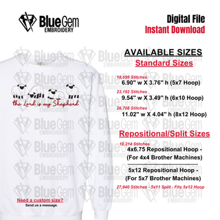 The Lord is my Shepherd Applique Embroidery Design