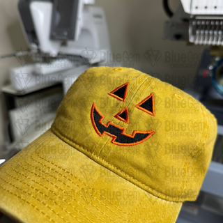 Jack O Lantern Face Hat Embroidery Design