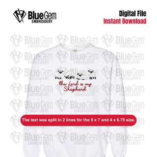 The Lord is my Shepherd Applique Embroidery Design