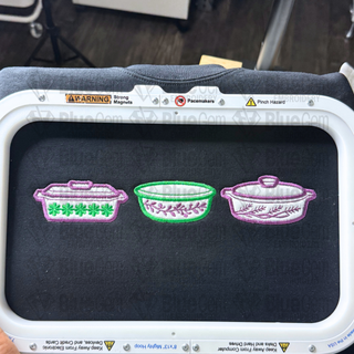 Vintage Pyrex Dish Applique Embroidery Design