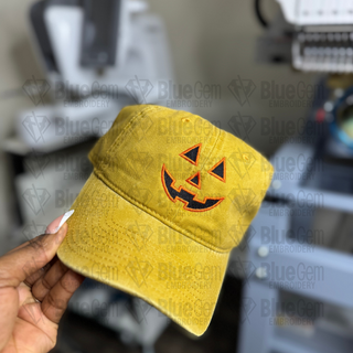 Jack O Lantern Face Hat Embroidery Design