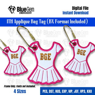 ITH Dance Leotard Bag Tag Embroidery Design – 4 Sizes, BX Format Included (Instant Download)