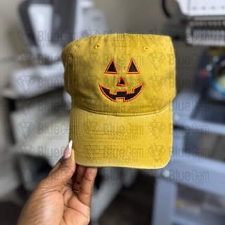 Jack O Lantern Face Hat Embroidery Design
