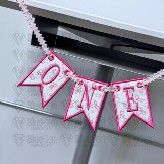 Set of 7 Bunting Banner Embroidery Designs – ITH Banners, BX Format Included, 4 Sizes