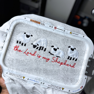 The Lord is my Shepherd Applique Embroidery Design