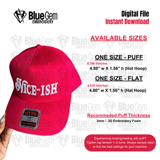 Nice-ish Hat Embroidery Design - 3D Puff & Flat