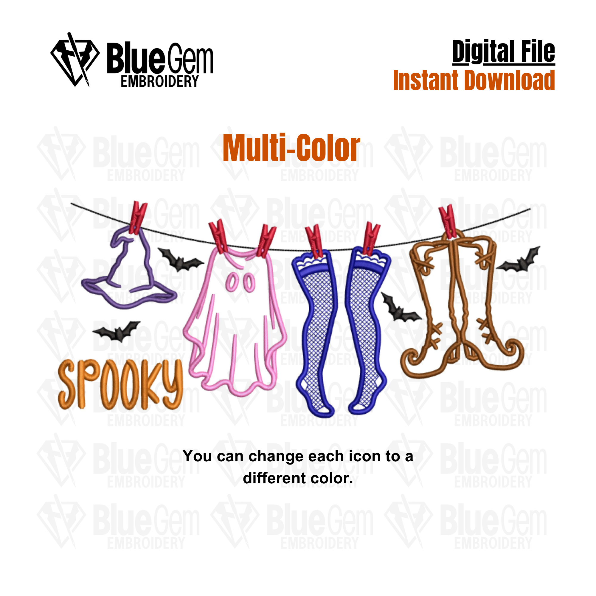 Spooky Season Clothing Line Halloween Embroidery Design