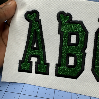 Varsity Applique Embroidery Font w Hearts