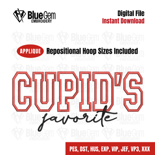 Cupid's Favorite Applique Embroidery Design