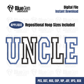 Uncle Applique Embroidery Design