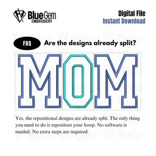 Mom Applique Embroidery Design