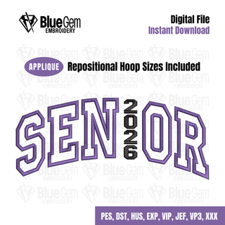Senior 2026 Applique Embroidery Design - Senior 25