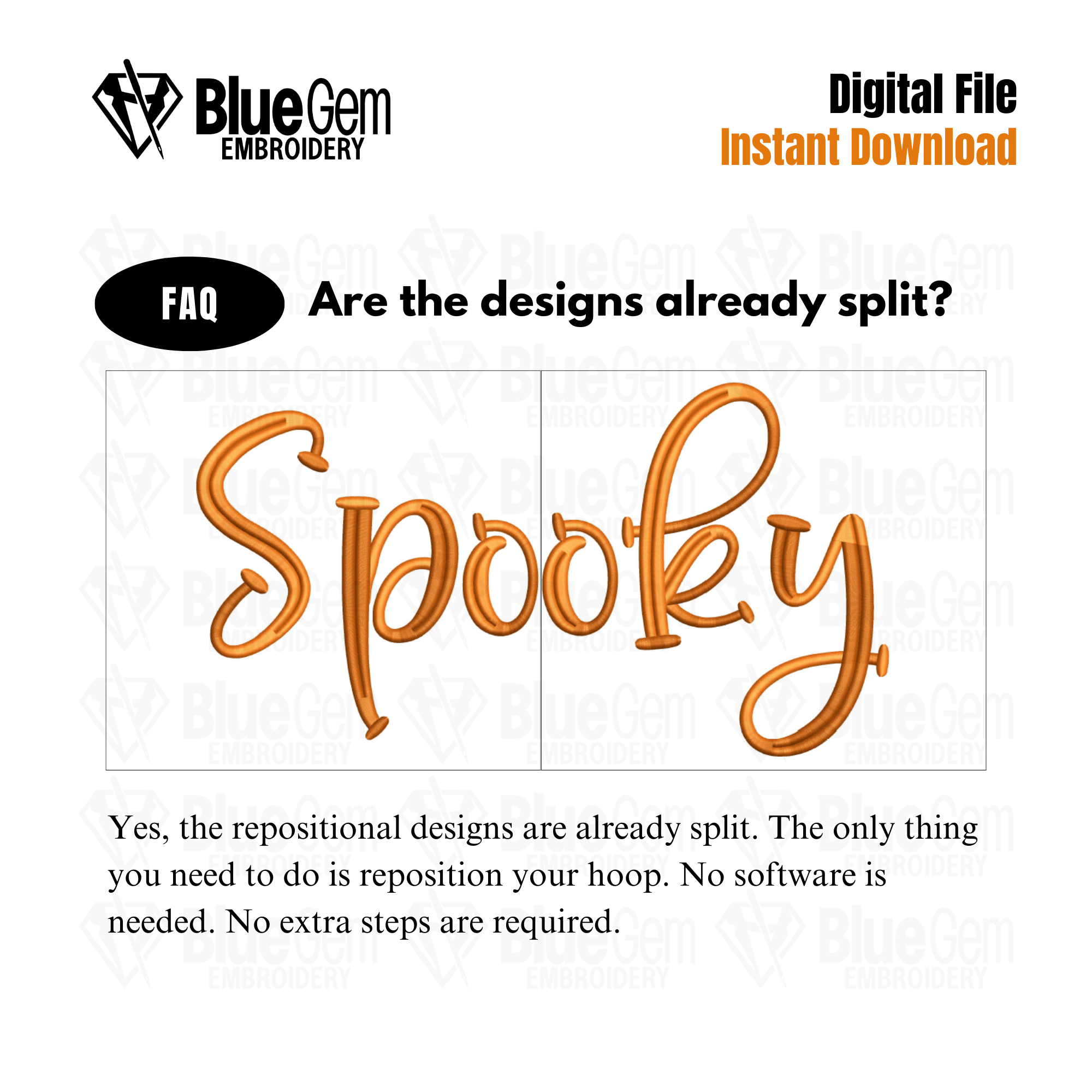 Spooky 3D Puff Embroidery Design