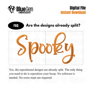 Spooky 3D Puff Embroidery Design