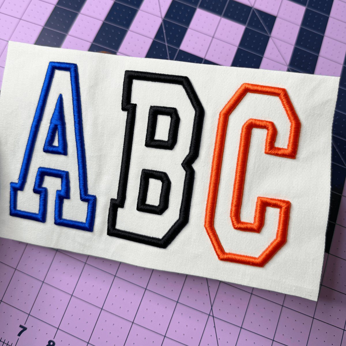 3D Puff Embroidery Font - Varsity Outline, 5 Sizes, 8 Formats, BX Font ...