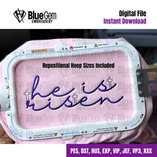 He is Risen Embroidery Design