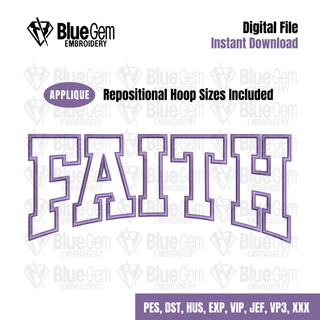 Faith Applique Embroidery Design