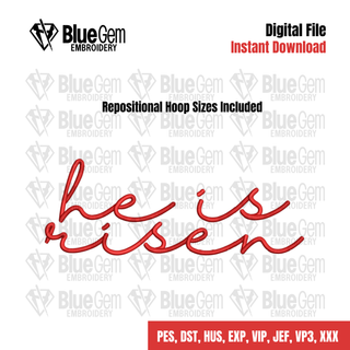 He is Risen Embroidery Design - Easter Design