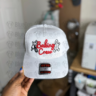 Baking Crew Hat Embroidery Design - 3D Puff & Flat