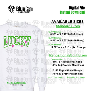 Lucky Applique Embroidery Design: Shamrocks and Clovers