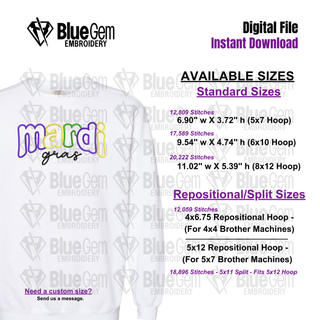 Mardi Gras Applique Embroidery Design - Groovy