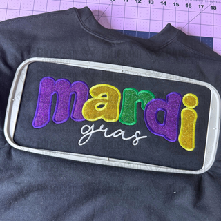 Mardi Gras Applique Embroidery Design - Groovy