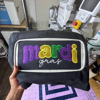 Mardi Gras Applique Embroidery Design - Groovy