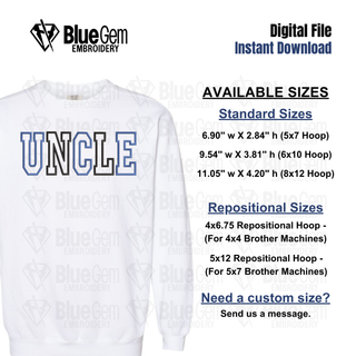 Uncle Applique Embroidery Design