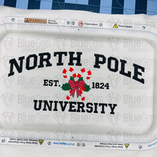 North Pole University Embroidery Design